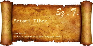 Sztari Tibor névjegykártya